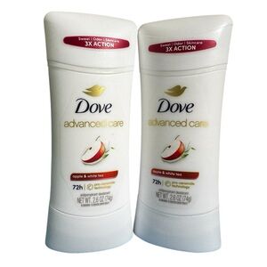 2 PACK Dove Advanced Care Antiperspirant Deodorant Stick Apple & White Tea 2.6oz
